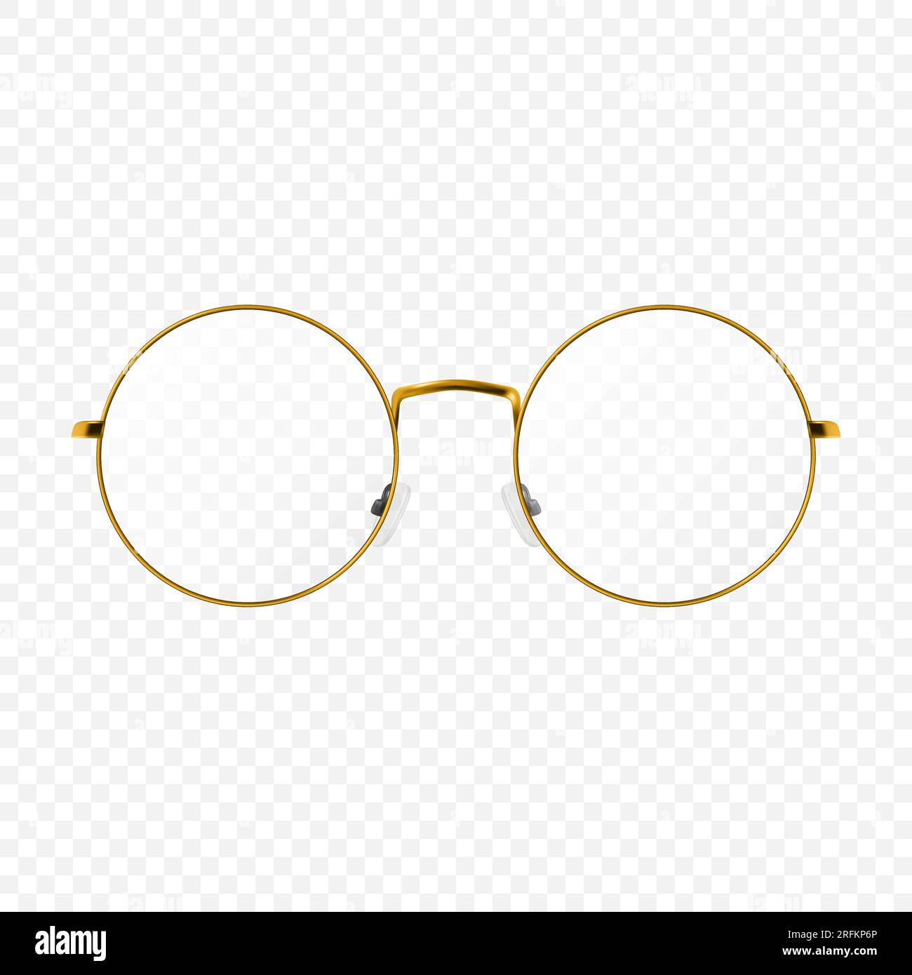 Round glasses transparent best sale