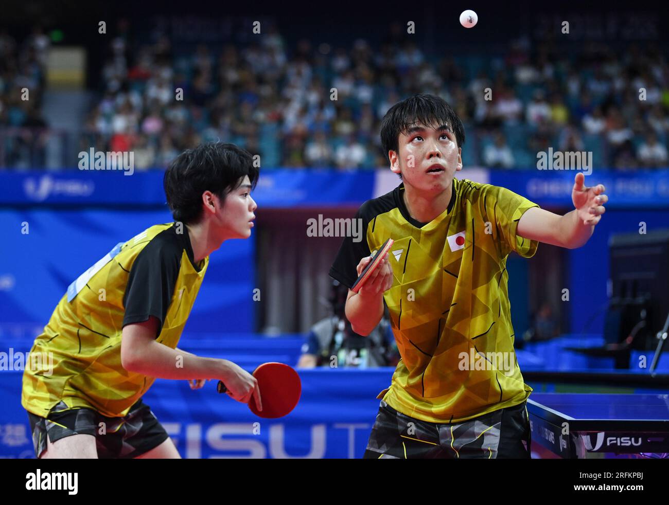 Chengdu, China's Sichuan Province. 4th Aug, 2023. Hamada Kazuki (R