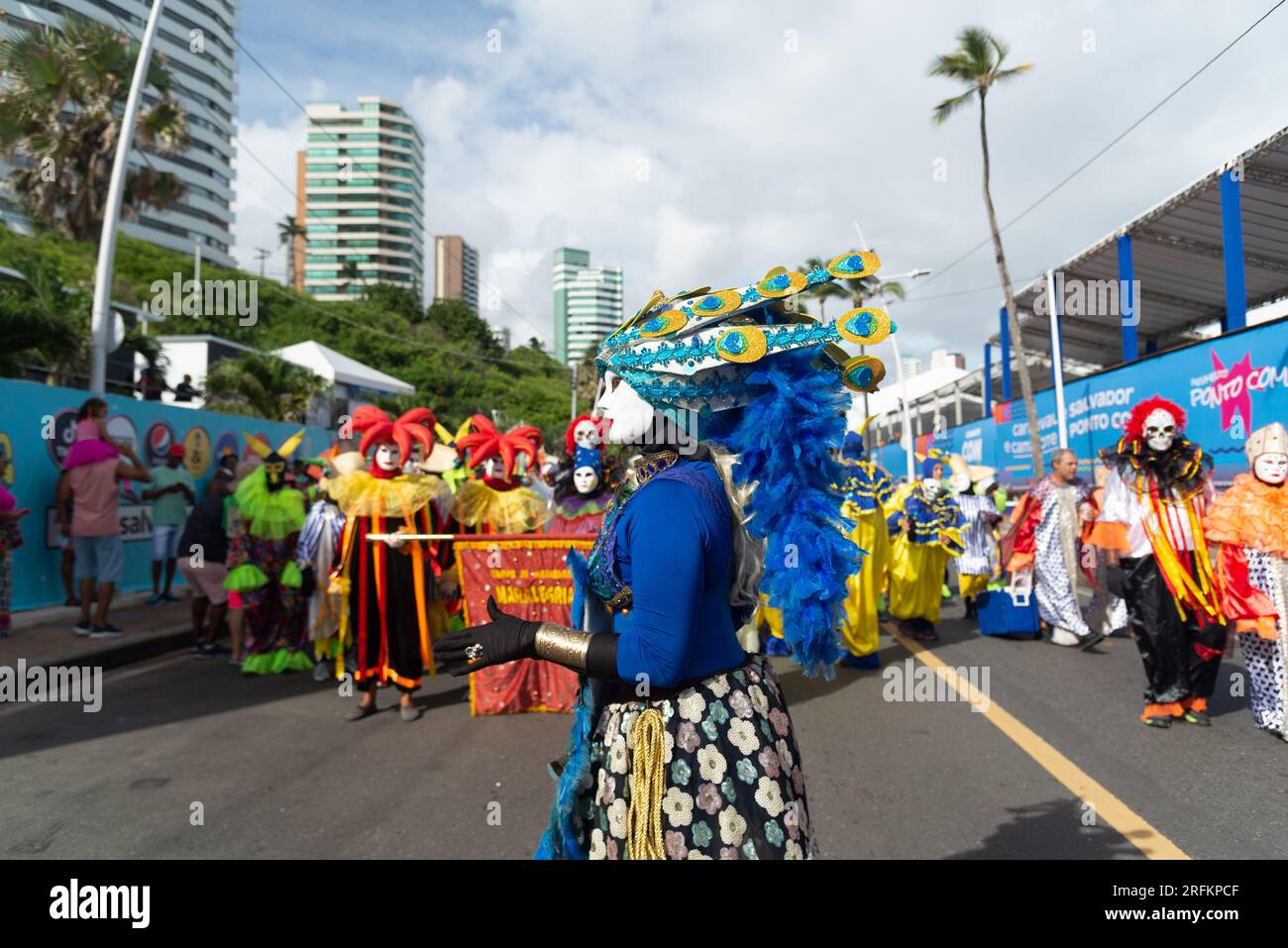 Salvador, Bahia, Brazil - February 11, 2023: Group of Venetian-style  masquerades are seen parading in Fuzue, pre-carnival in Salvador, Bahia, Brazil  Stock Photo - Alamy