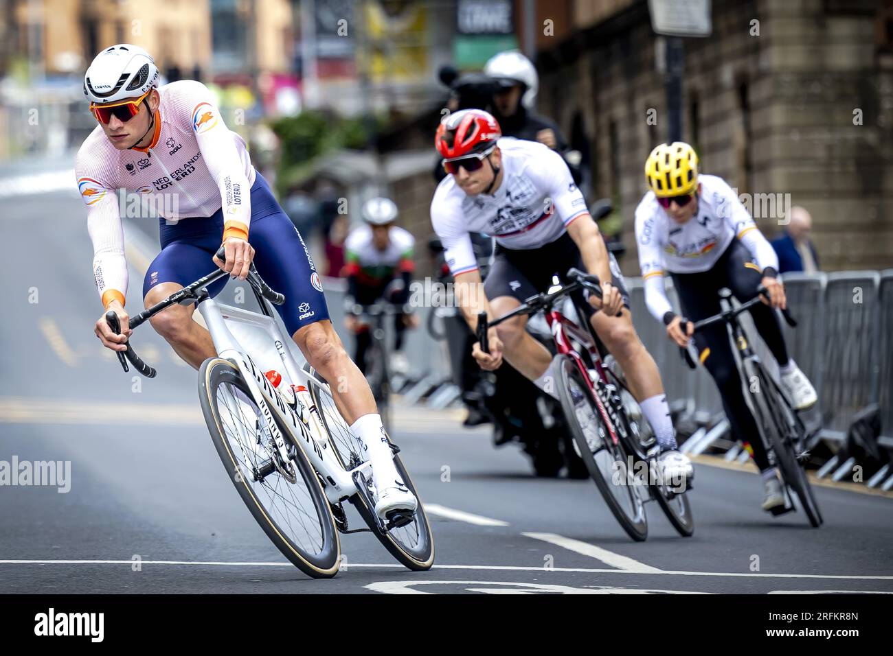 Glasgow Scotland. August 4 2023. Mathieu van der Poel L during
