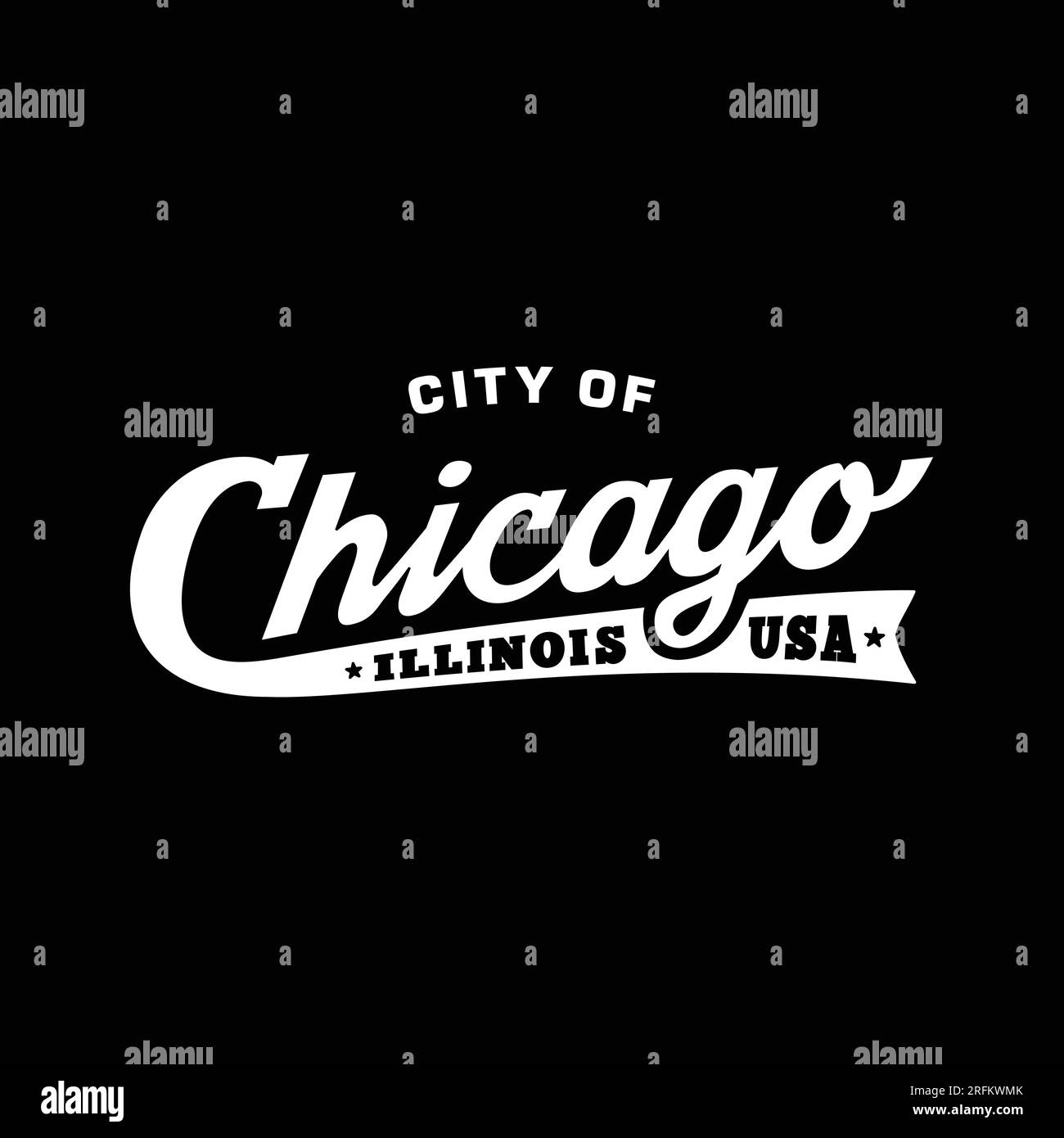 Chicago Illinois lettering design. Chicago typography design. Vector