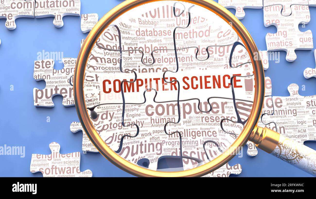 Computer science being closely examined along with multiple concepts