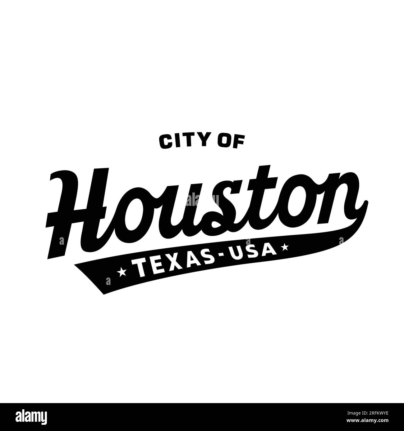 Houston Texas lettering design. City of Houston typography design