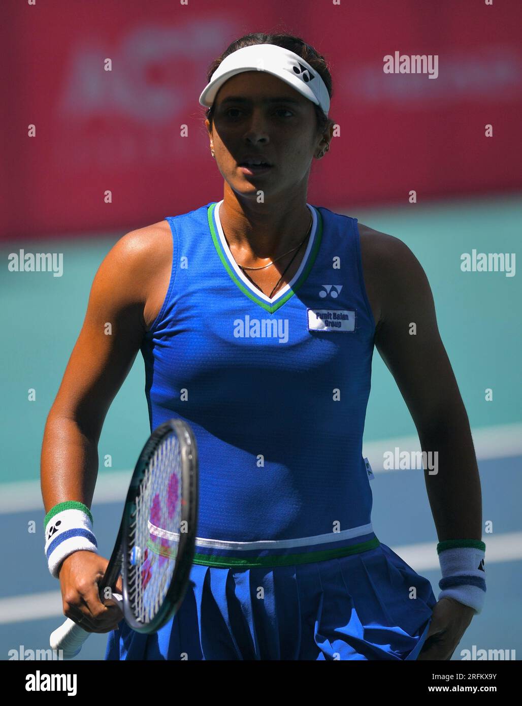 Ankita Ravinderkrishan Raina is an Indian professional tennis player. Since 2018, This image was taken in ITF women's open Bengaluru 2023. Stock Photo