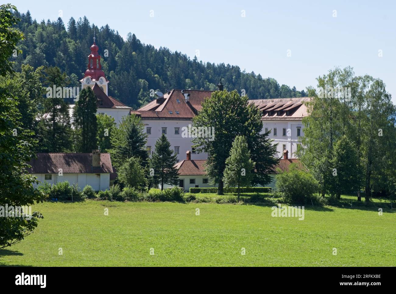 Begunje na Gorenjskem, Slovenia - Jul 29, 2023: During World War II, Kacenstajn Castle was used as a Gestapo prison. More than 11,500 people were impr Stock Photo