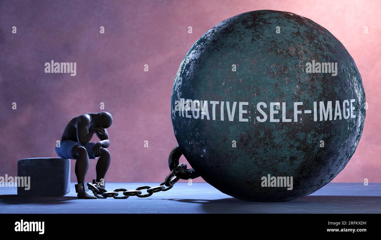 Negative self image a metaphor showing human struggle with Negative