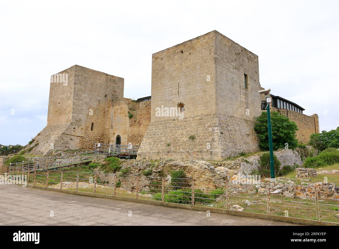 view of Castello di San Michele towering over Cagliari Sardinia