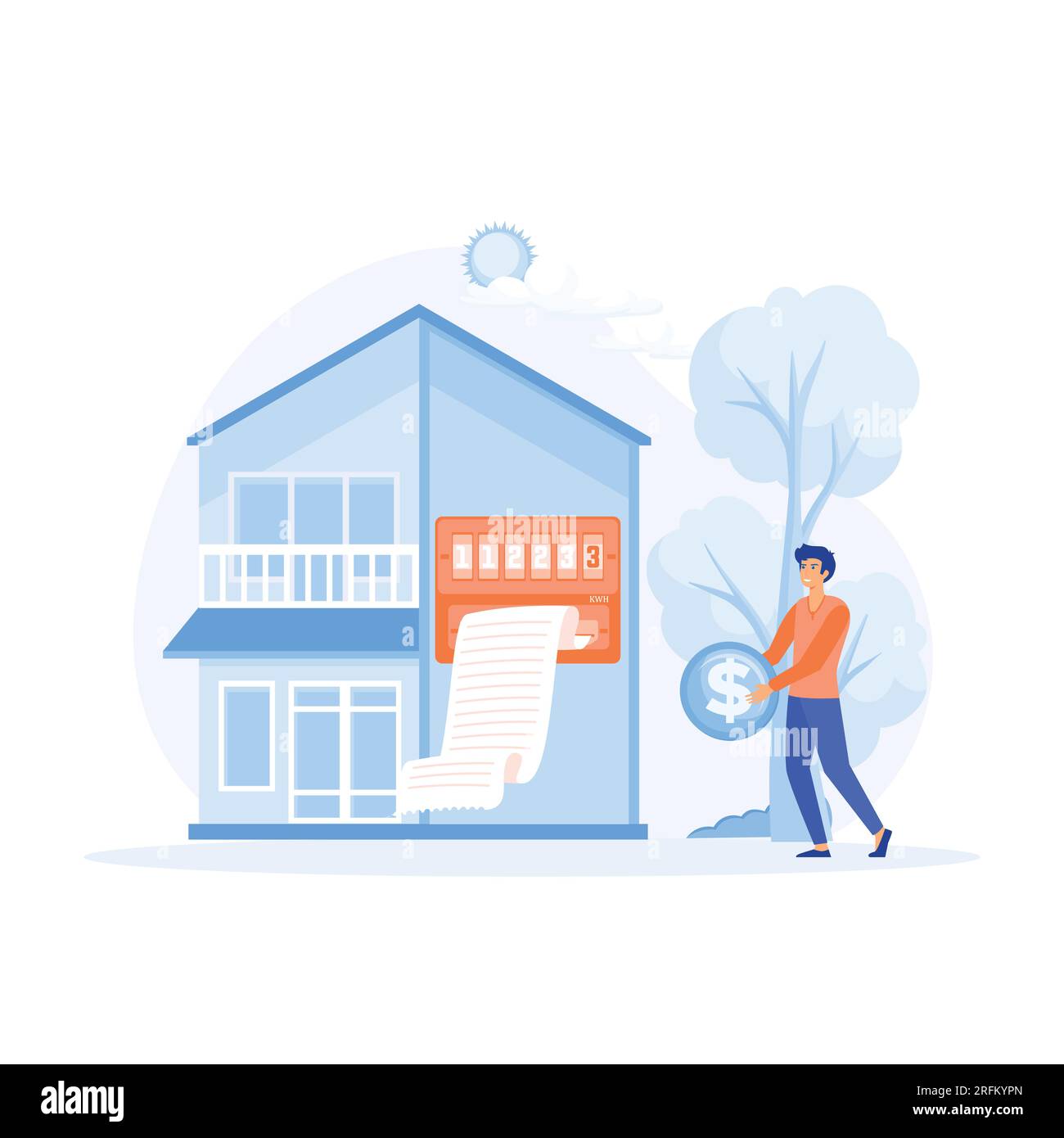 Sustainability, Home energy efficiency audit concept. Person checks