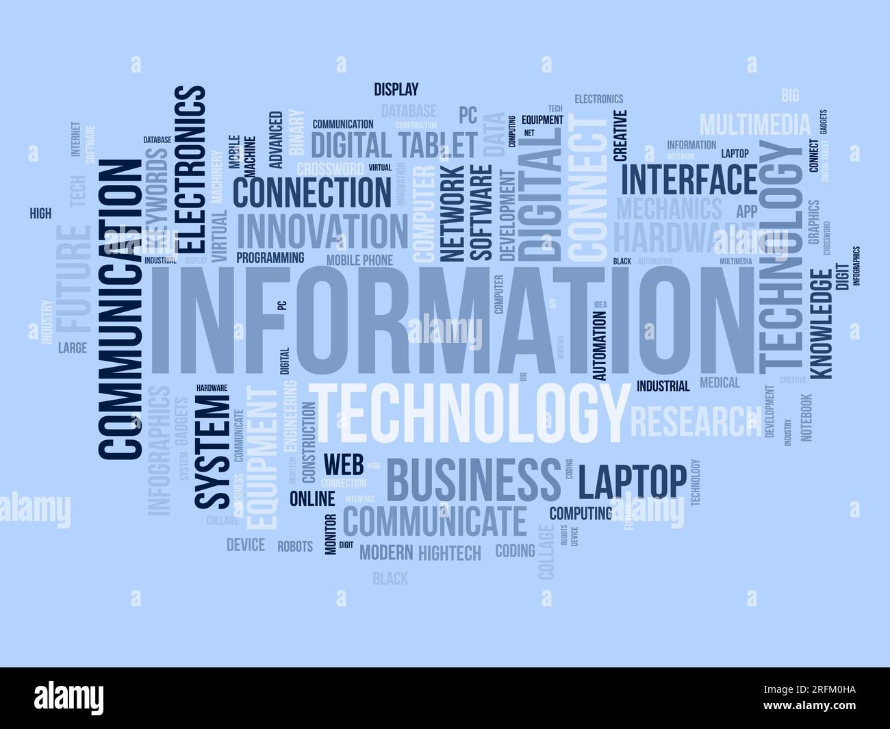 Word cloud background concept for Information technology. Computer network system use for internet communication skill develop. vector illustration. Stock Vector