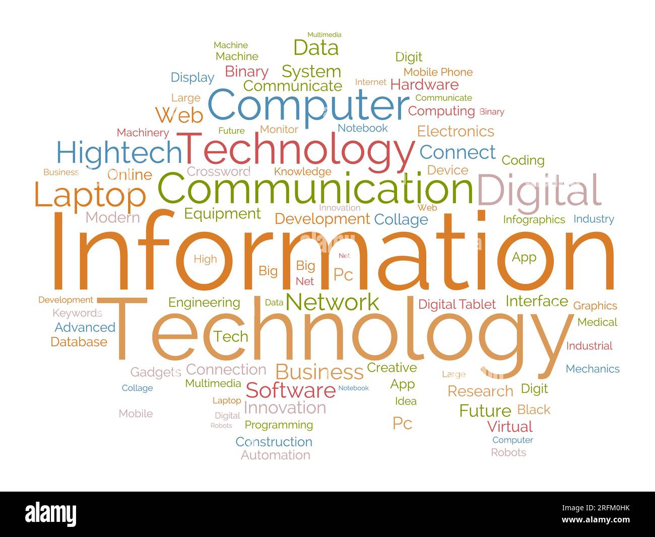 Word cloud background concept for Information technology. Computer network system use for internet communication skill develop. vector illustration. Stock Vector