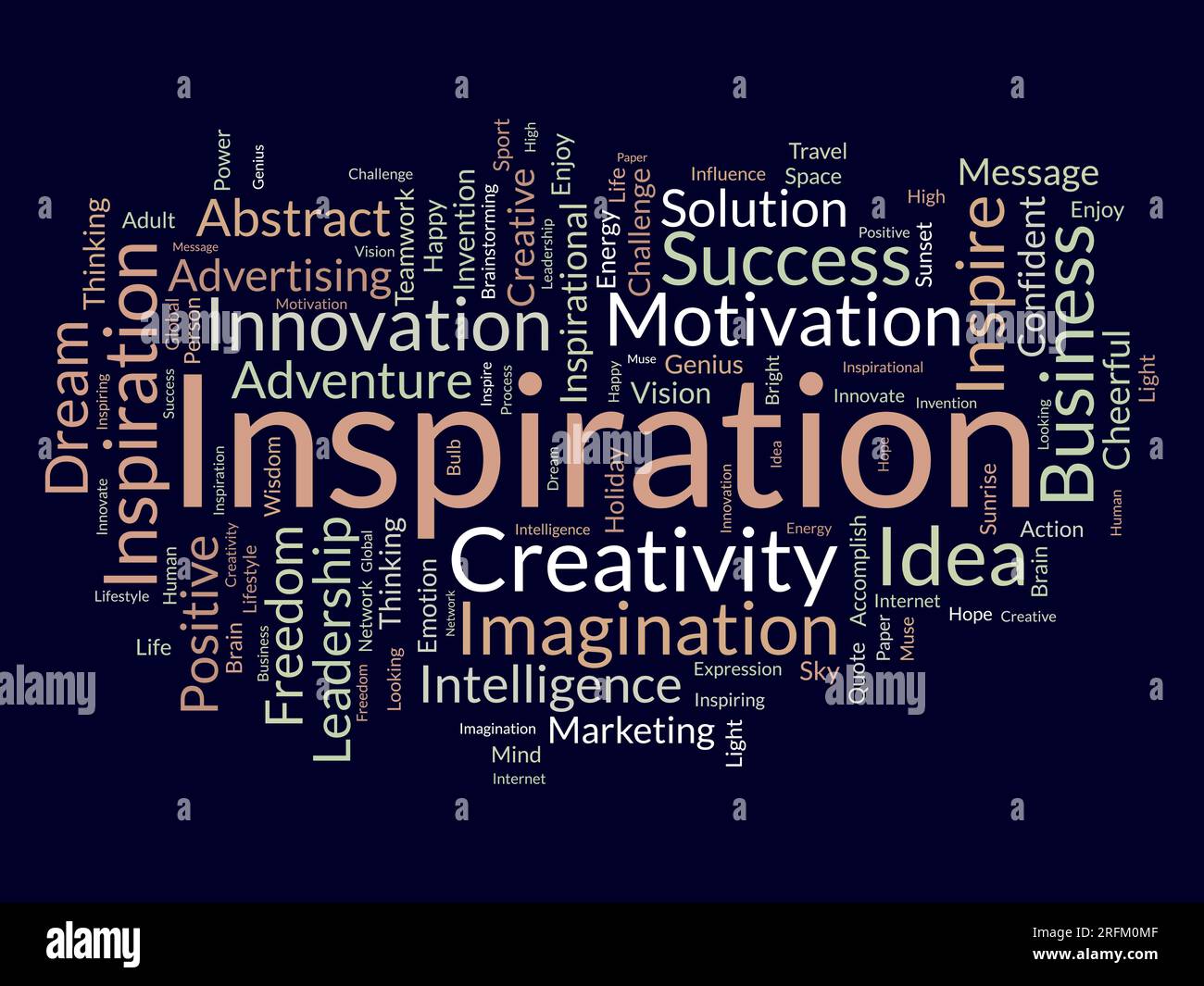 Word cloud background concept for Inspiration. Creative innovation ...