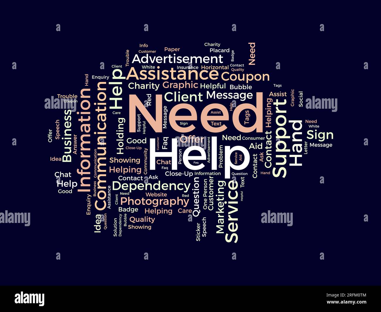 Word cloud background concept for Need help. service support assistant for customer