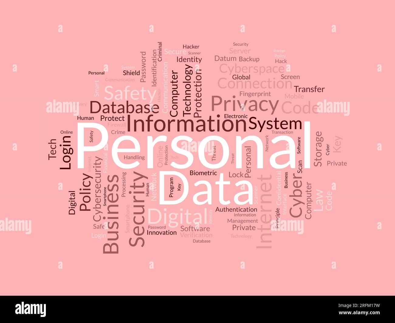 Word cloud background concept for Personal data. Digital safety ...