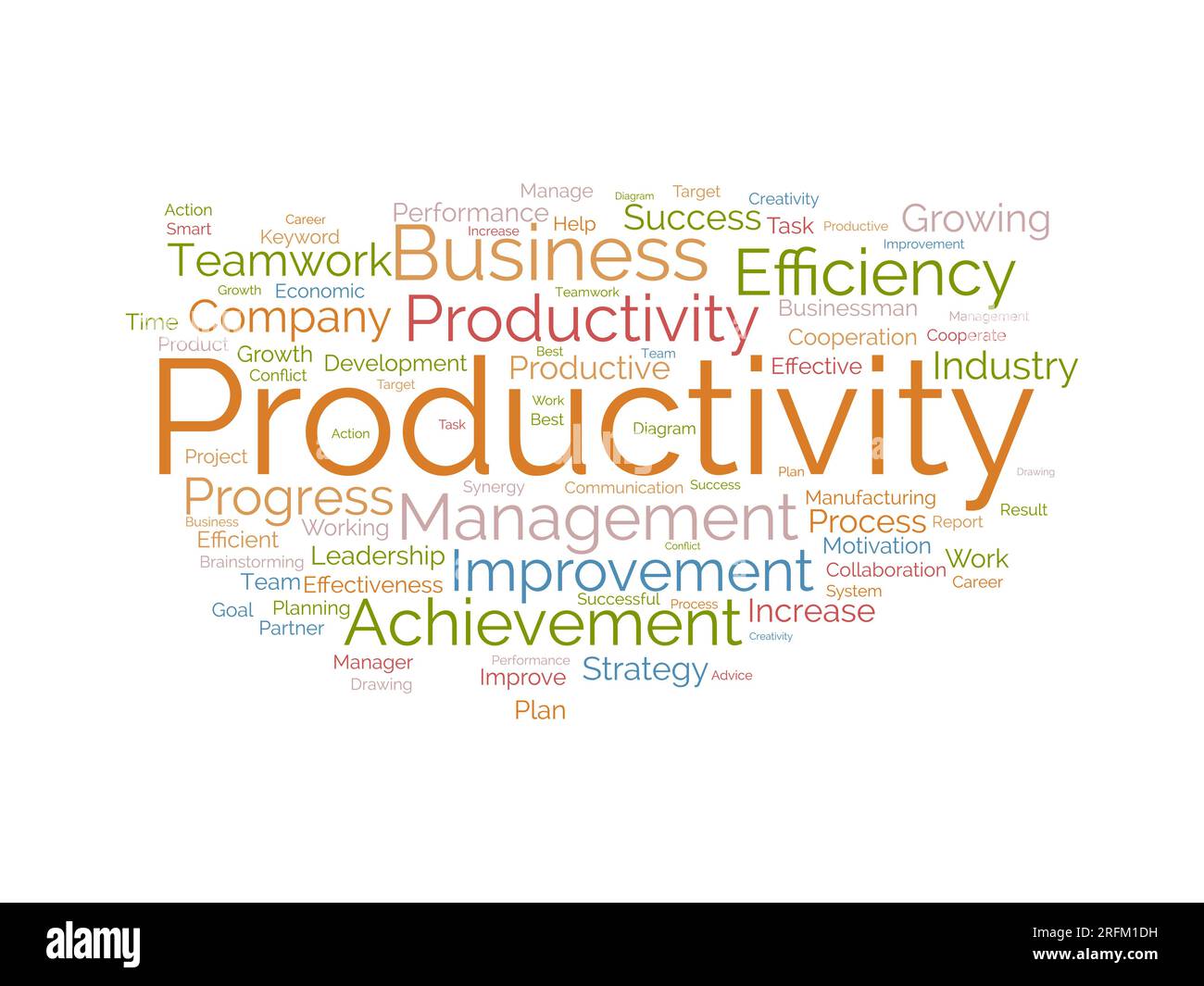 Word cloud background concept for Productivity. Business achievement, Productive progress performance of economic growth. vector illustration. Stock Vector