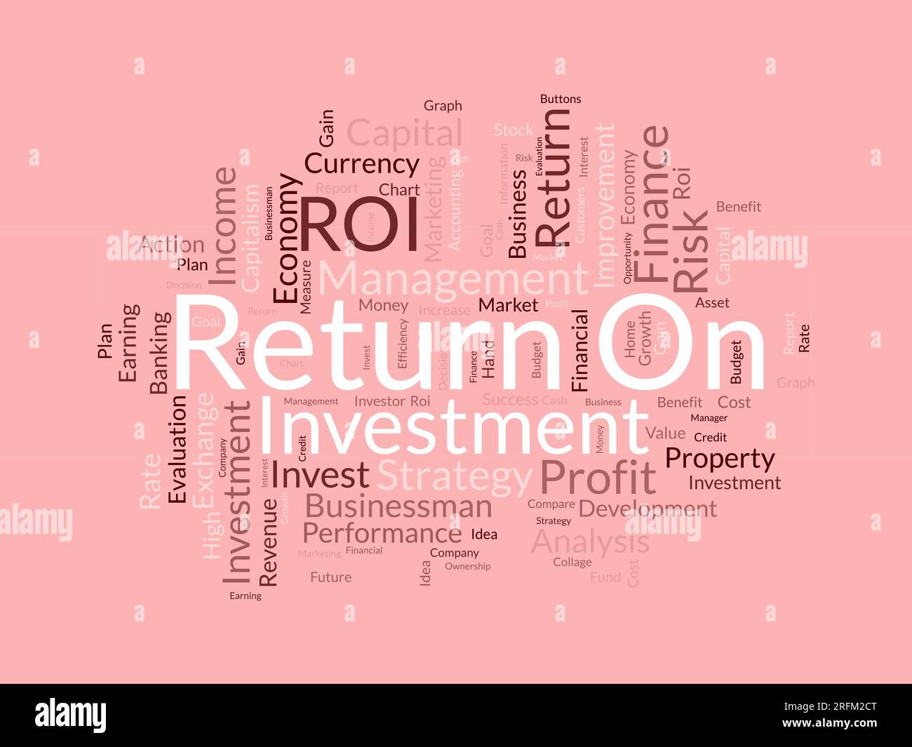 Word cloud background concept for Return on investment (ROI). Business ...