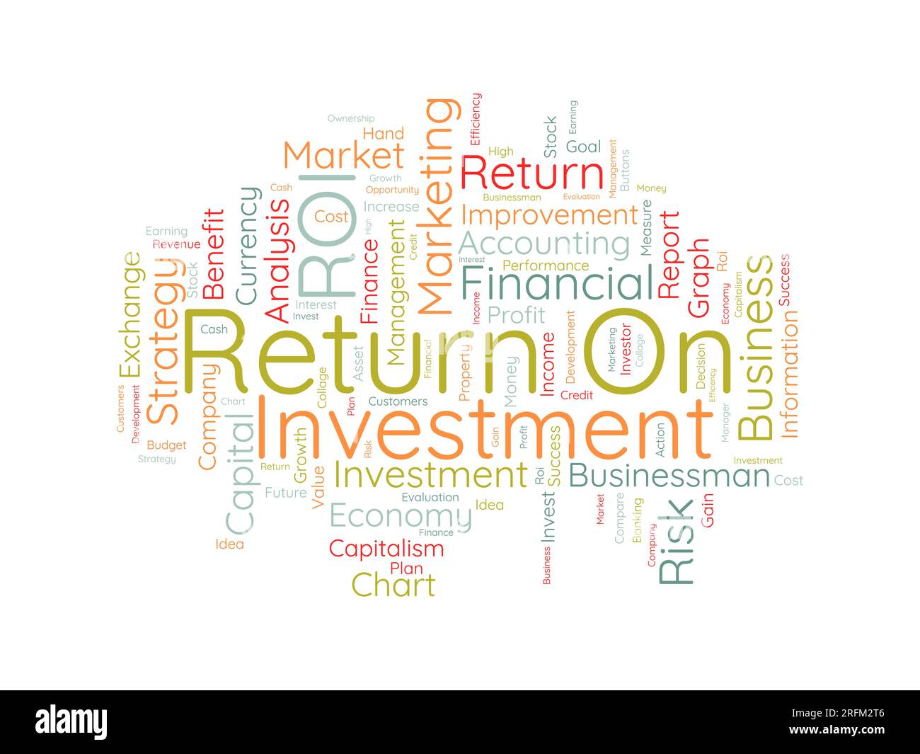Word cloud background concept for Return on investment (ROI). Business ...