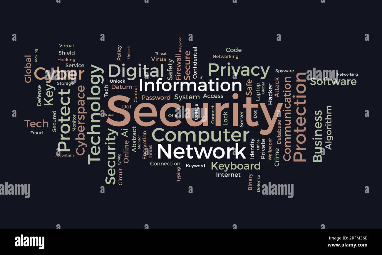 Word cloud background concept for security. Protect technology, privacy ...
