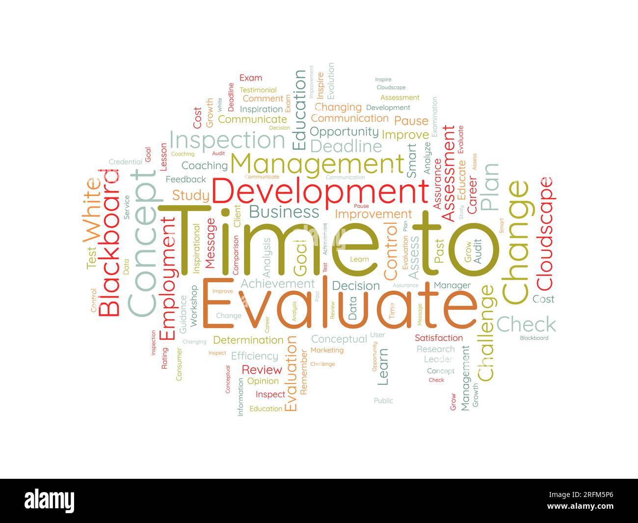 Word cloud background concept for time to evaluate. career development