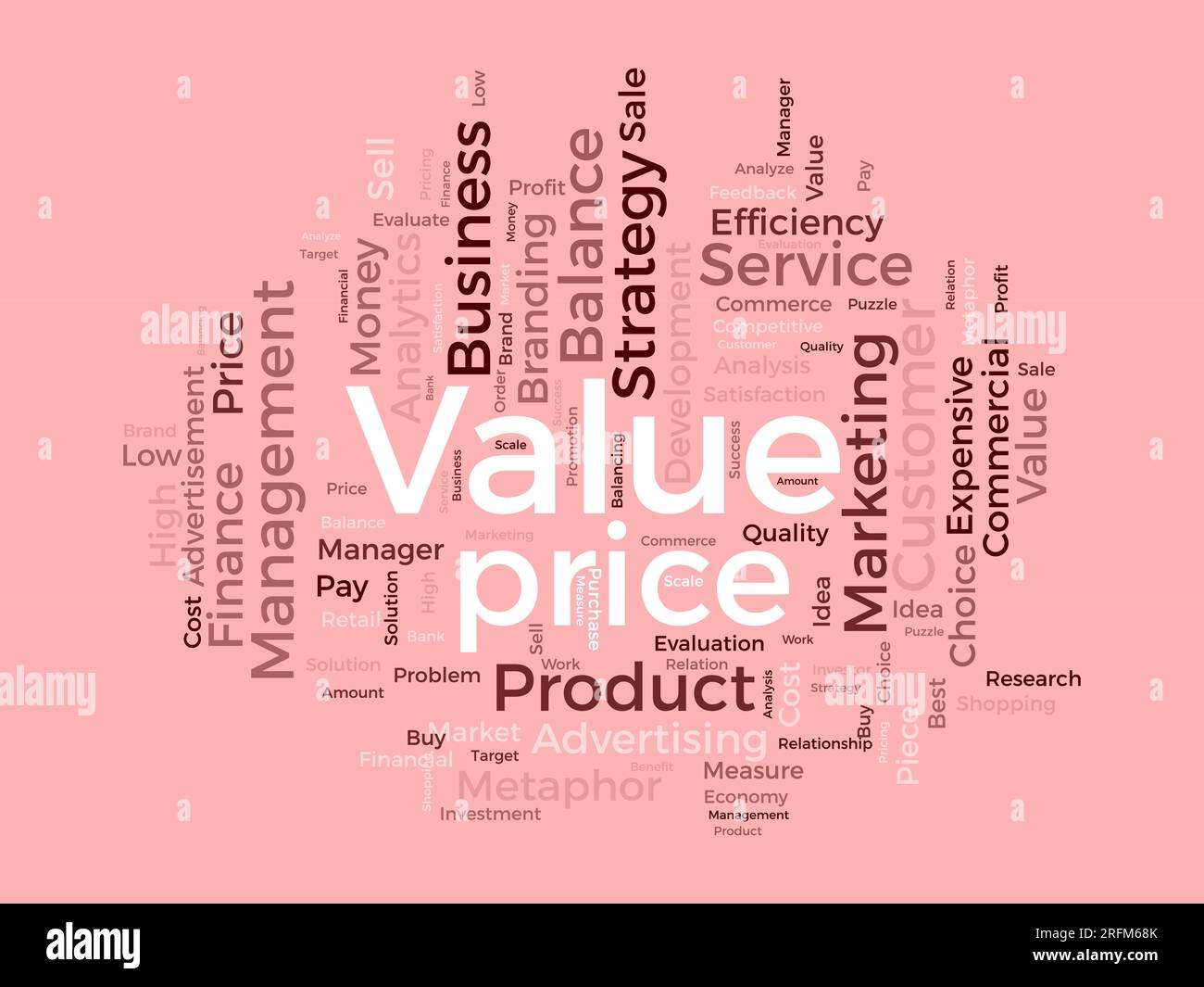 Word cloud background concept for Value price. Financial analysis