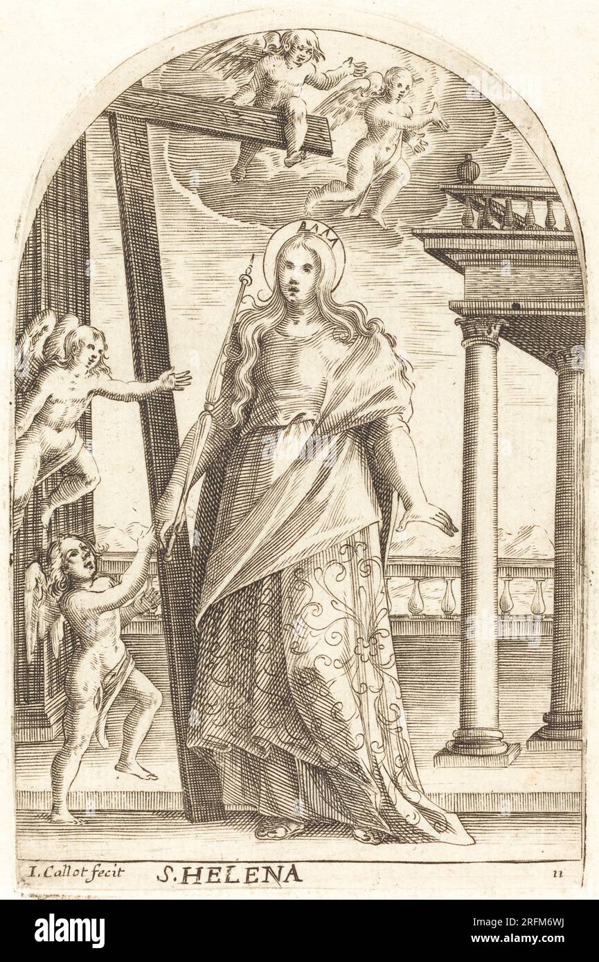 'Jacques Callot, Saint Helen, 1608/1611, engraving, R.L. Baumfeld Collection, 1969.15.260' Stock Photo