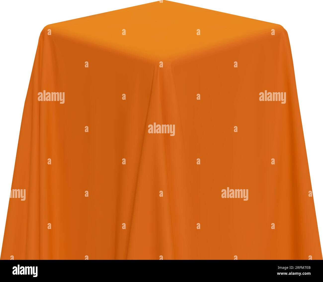 Orange fabric covering a cube or rectangular shape Stock Vector Image