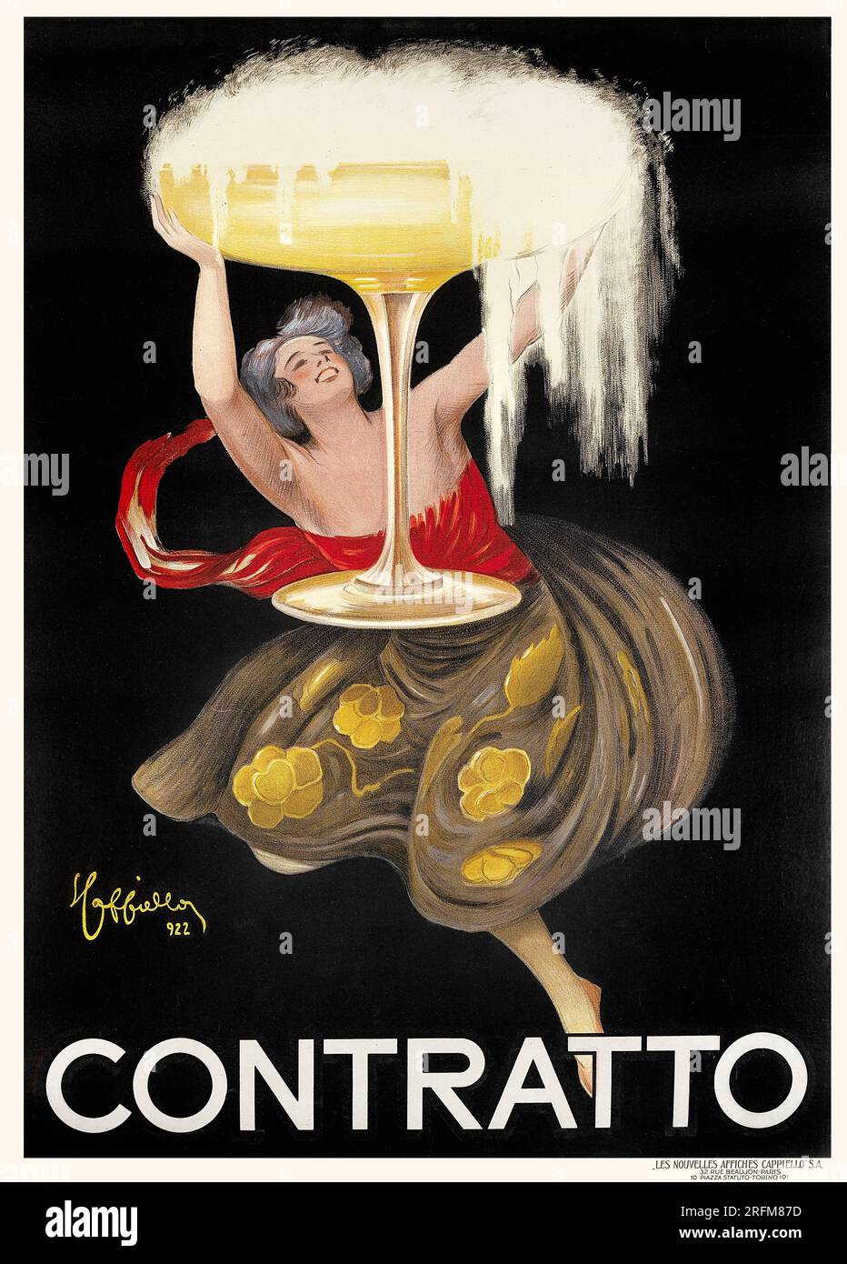 CONTRATTO - Vintage advertisement poster by Leonetto Cappiello Stock Photo