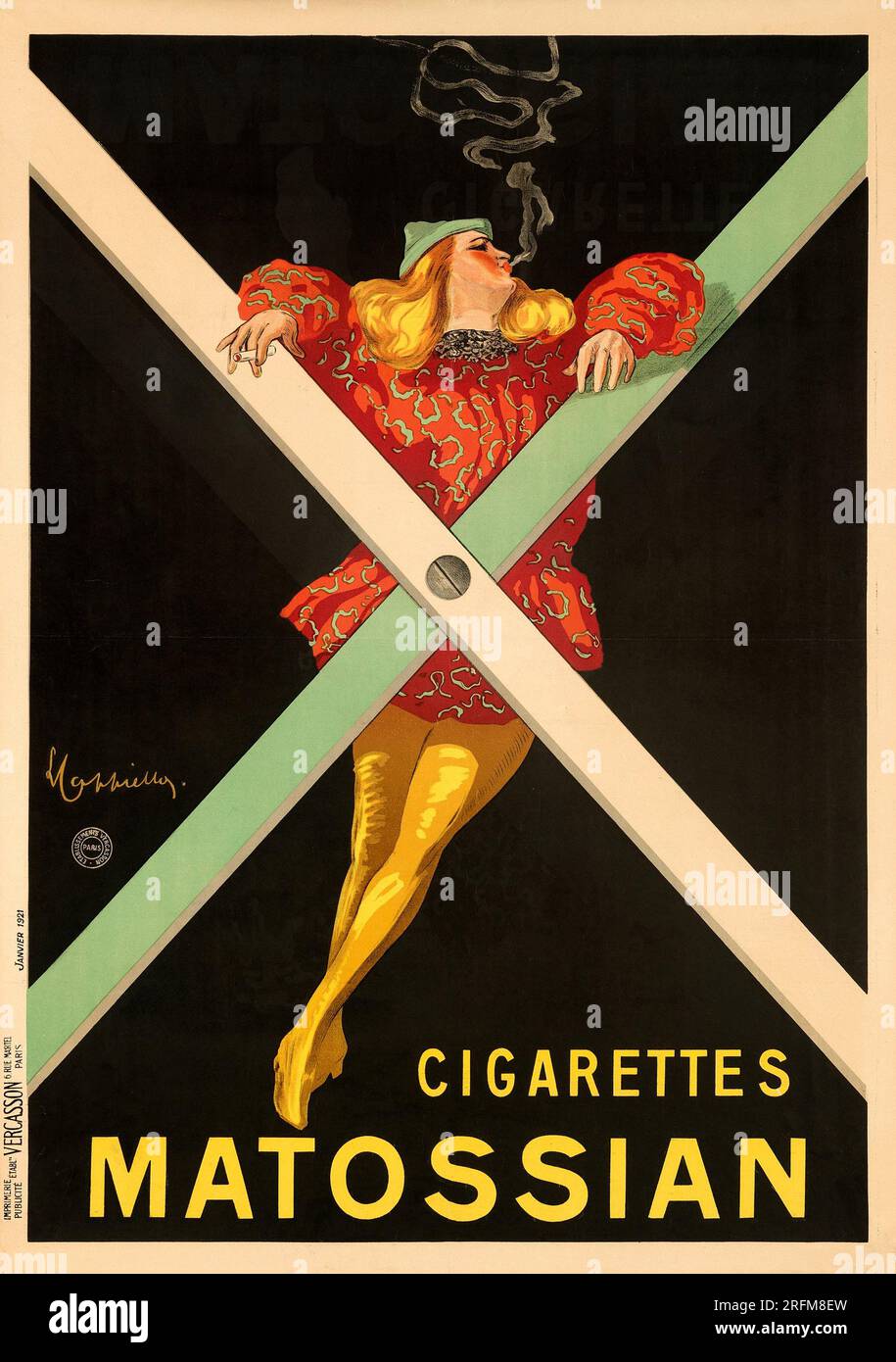 matossian tobacco  Armenian Numismatic Research Organization Print size 12x18. Cigarettes Matossian (1921) Leonetto Cappiello