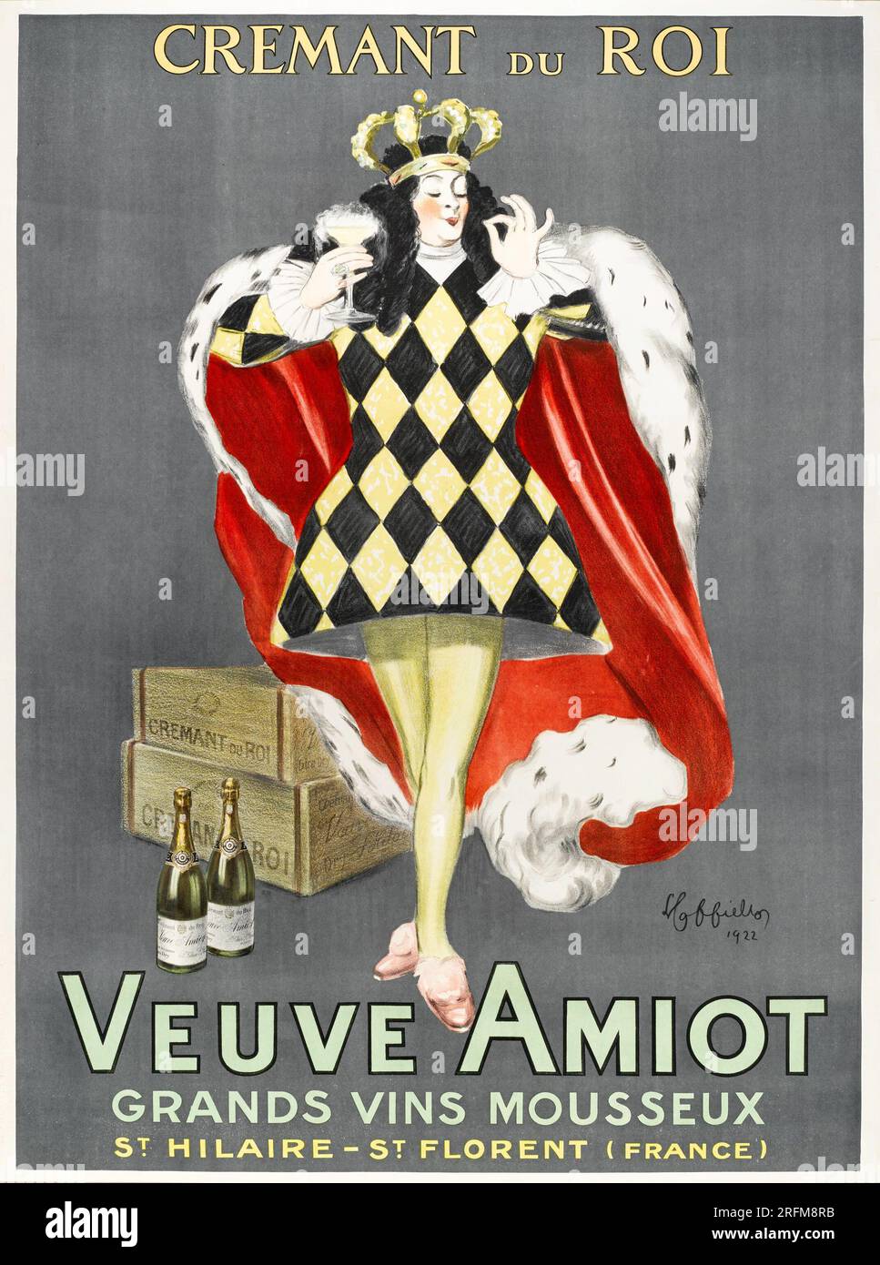 Veuve Amiot, Grands Vins Mousseux, Vintage advertisement poster by Leonetto Cappiello 1922 Stock Photo