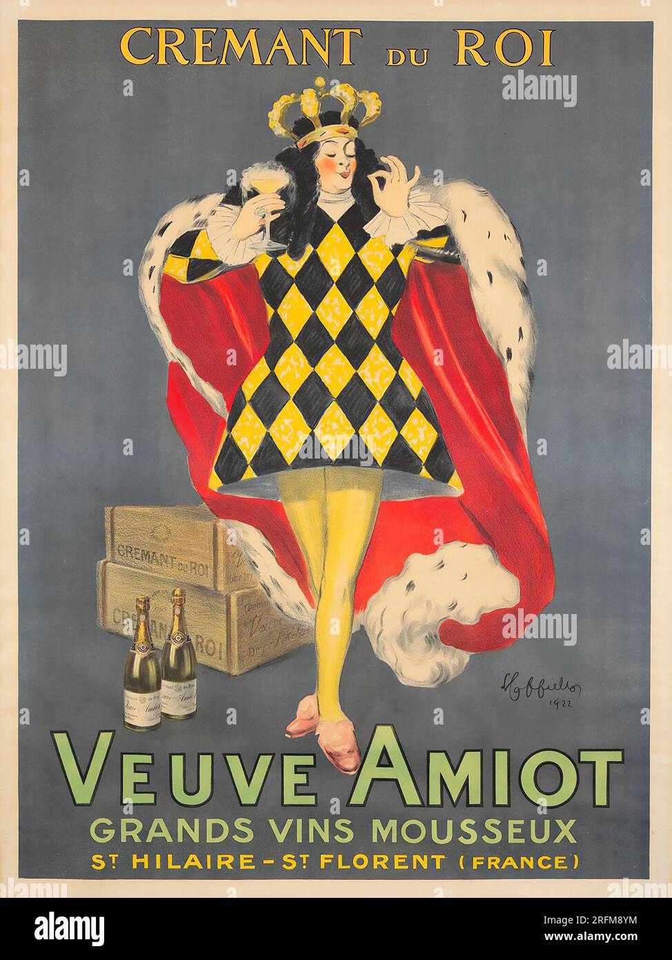 Veuve Amiot - Crémant du Roi. Vintage advertisement poster by Leonetto Cappiello 1922 Stock Photo