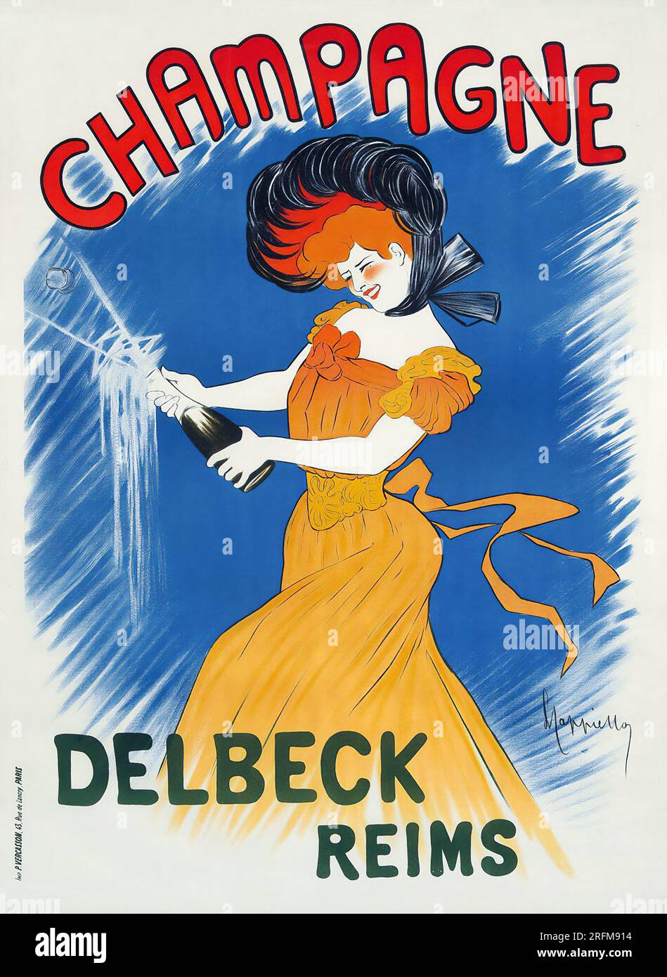 Vintage poster france champagne hi-res stock photography and