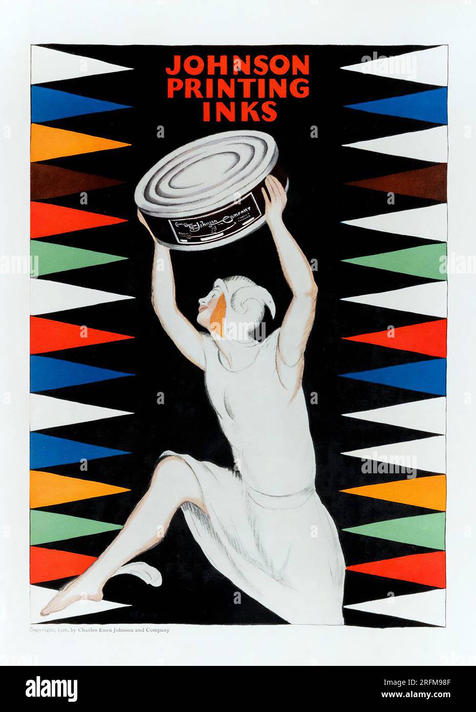 Charles Eneu Johnson & Co. Inks Advertisement poster, 1928 Stock Photo ...