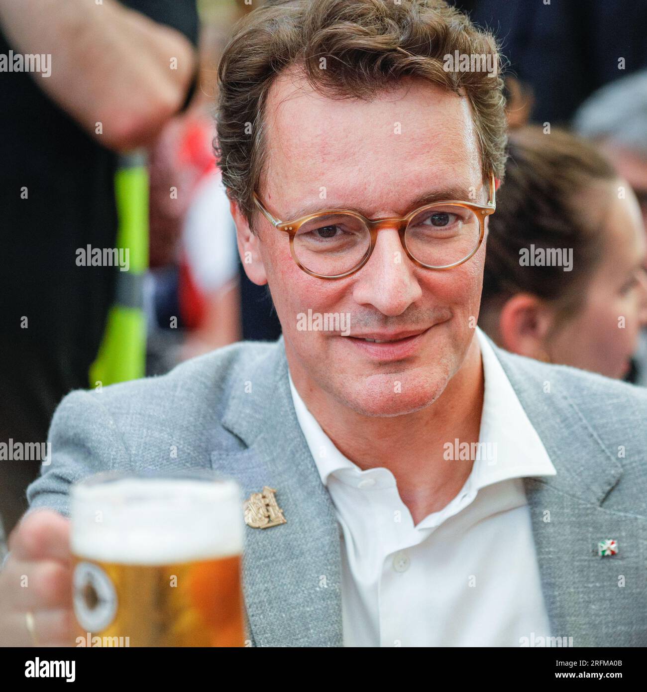 Herne germany 04th august 2023 hendrik w st enjoys a beer prime