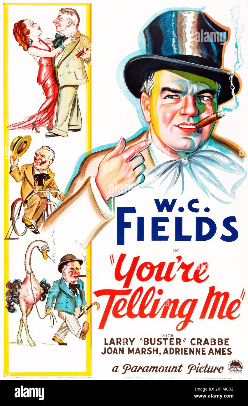 You're Telling Me!' (1934) with W.C. Fields, Buster Crabbe, Joan Marsh and Adrienne Ames. Stock Photo