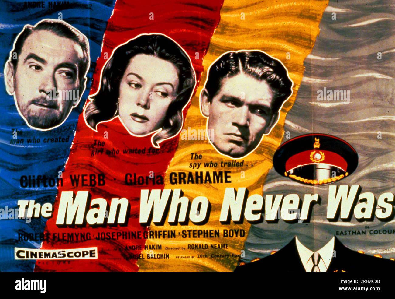The Man Who Never Was' a World War II movie starring Clifton Webb and Gloria Grahame. Stock Photo