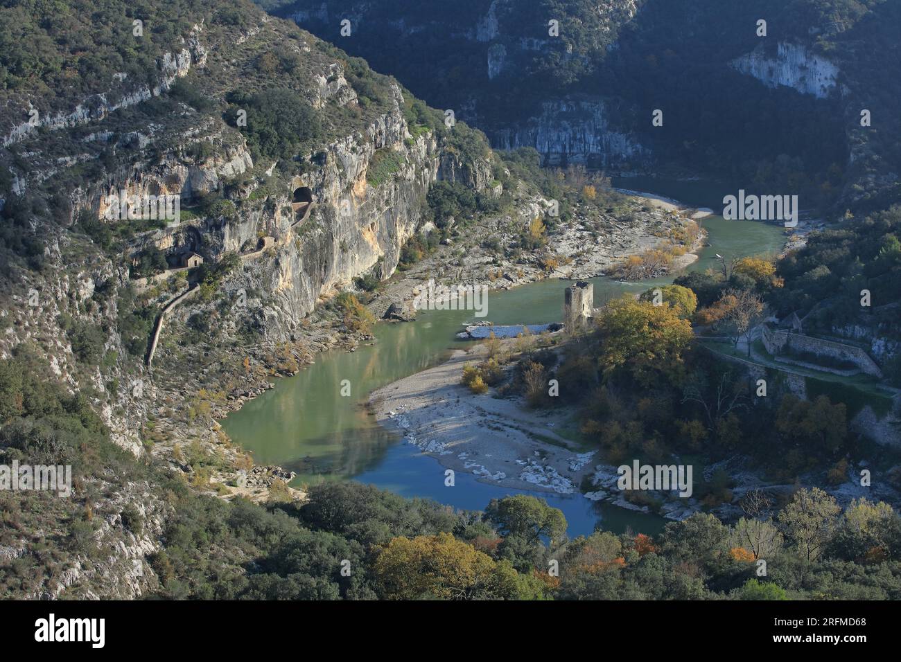 France, Gard department, Collias the Gorges du Gardon, site of the Baume chapel Sainte Vérédème Stock Photo