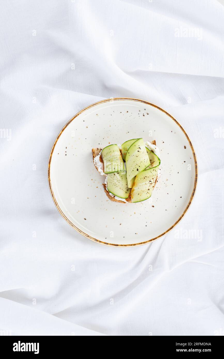 Vegan sandwich with cucumber and sundried tomato paste Stock Photo Alamy