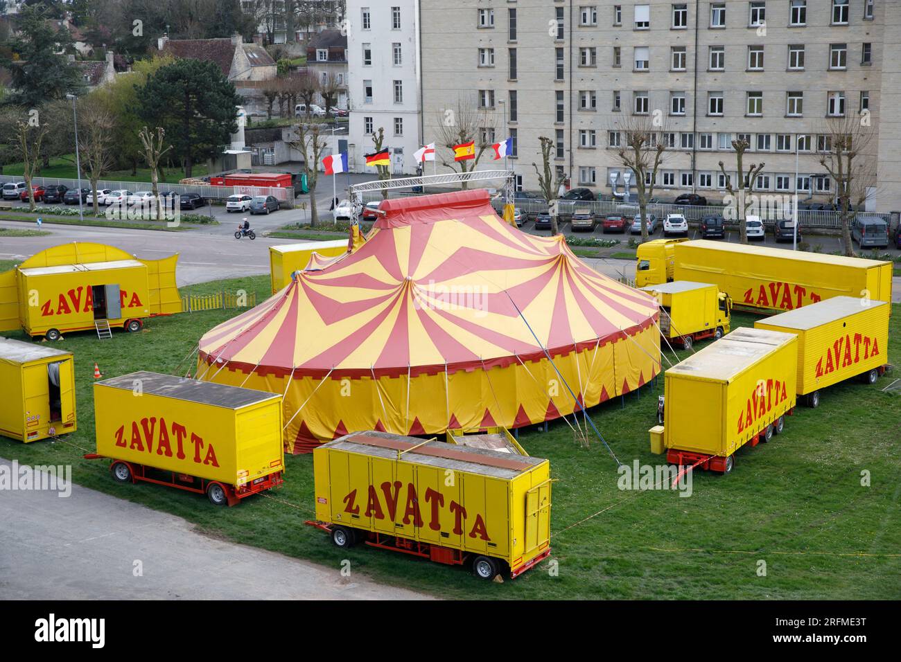 France, Normandy region, Calvados, Bessin, Falaise, Zavatta circus at the foot of the castle, Stock Photo