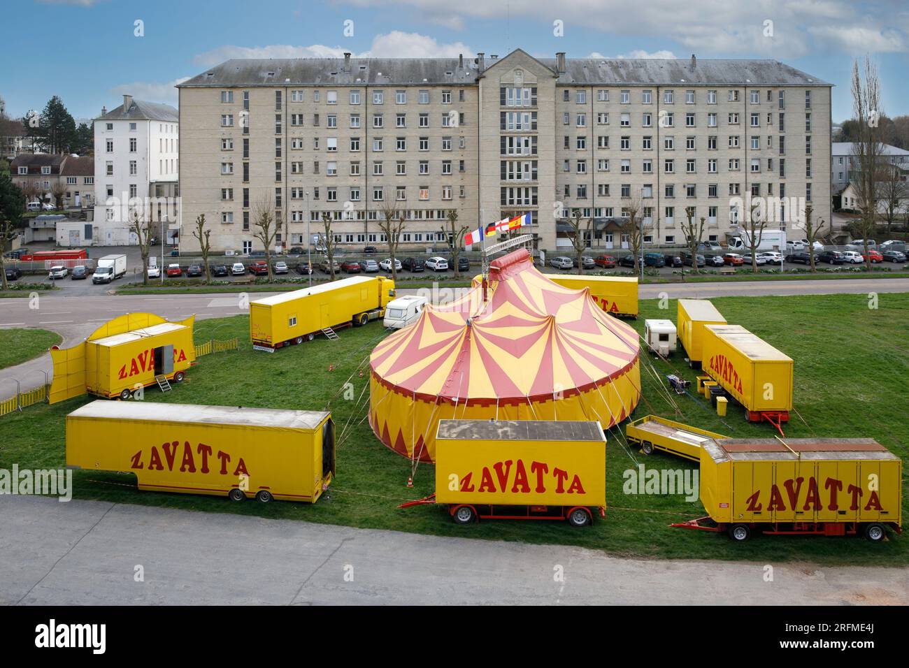 France, Normandy region, Calvados, Bessin, Falaise, Zavatta circus at the foot of the castle, Stock Photo