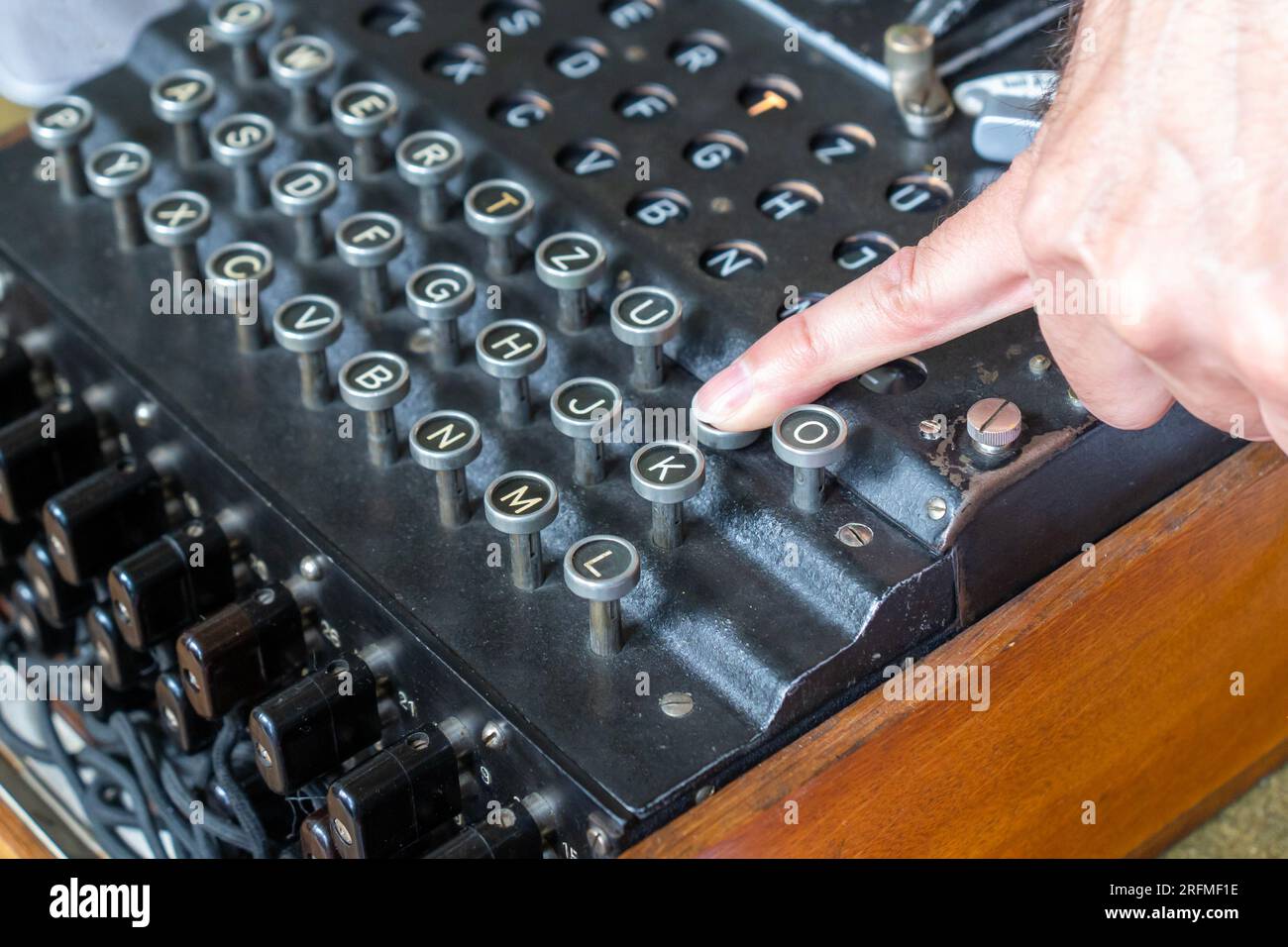 Enigma, the German cipher machine created for sending messages during World War 2 Stock Photo