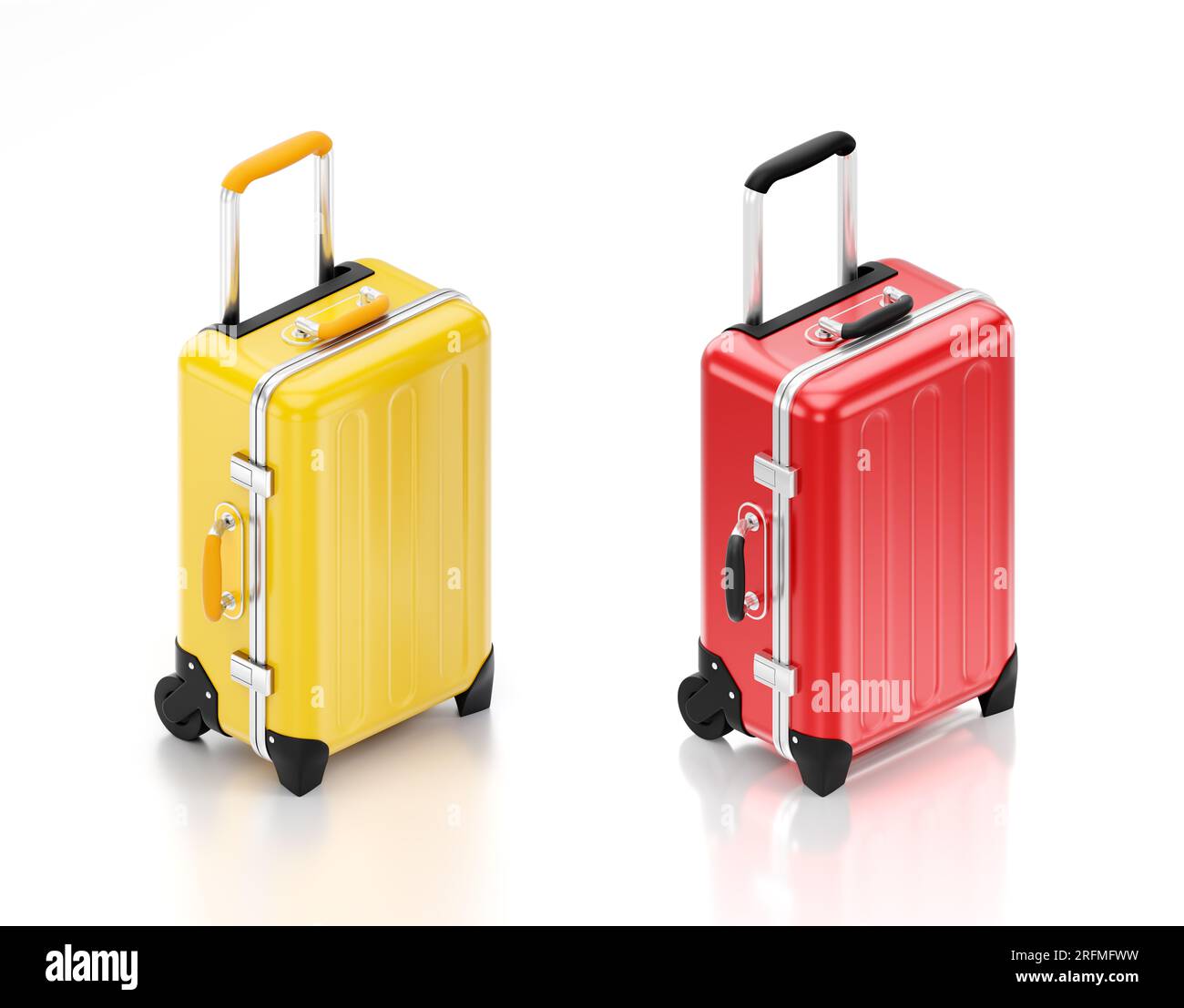 Rolling Travel Suitcases Stock Photo Alamy
