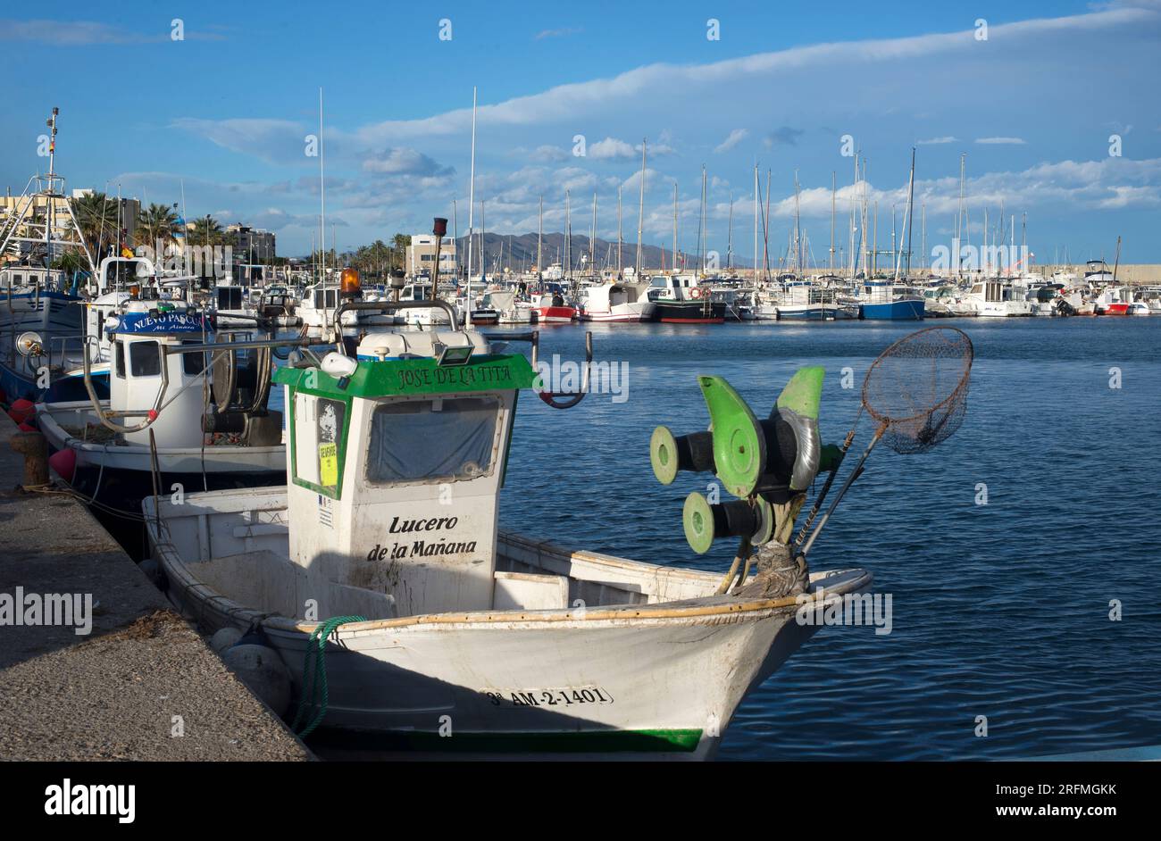 Fishing boats in Garrucha harbor. Almeria province, Andalucia, Spain. Stock Photo