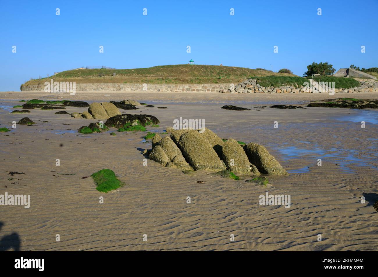 France, Normandy region, Manche department, Val de Saire, Réville, Pointe de Saire, plage de Jonville (beach), Stock Photo