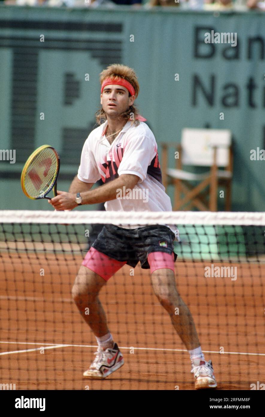 Andre agassi 1990 french open hi-res stock photography and images - Alamy