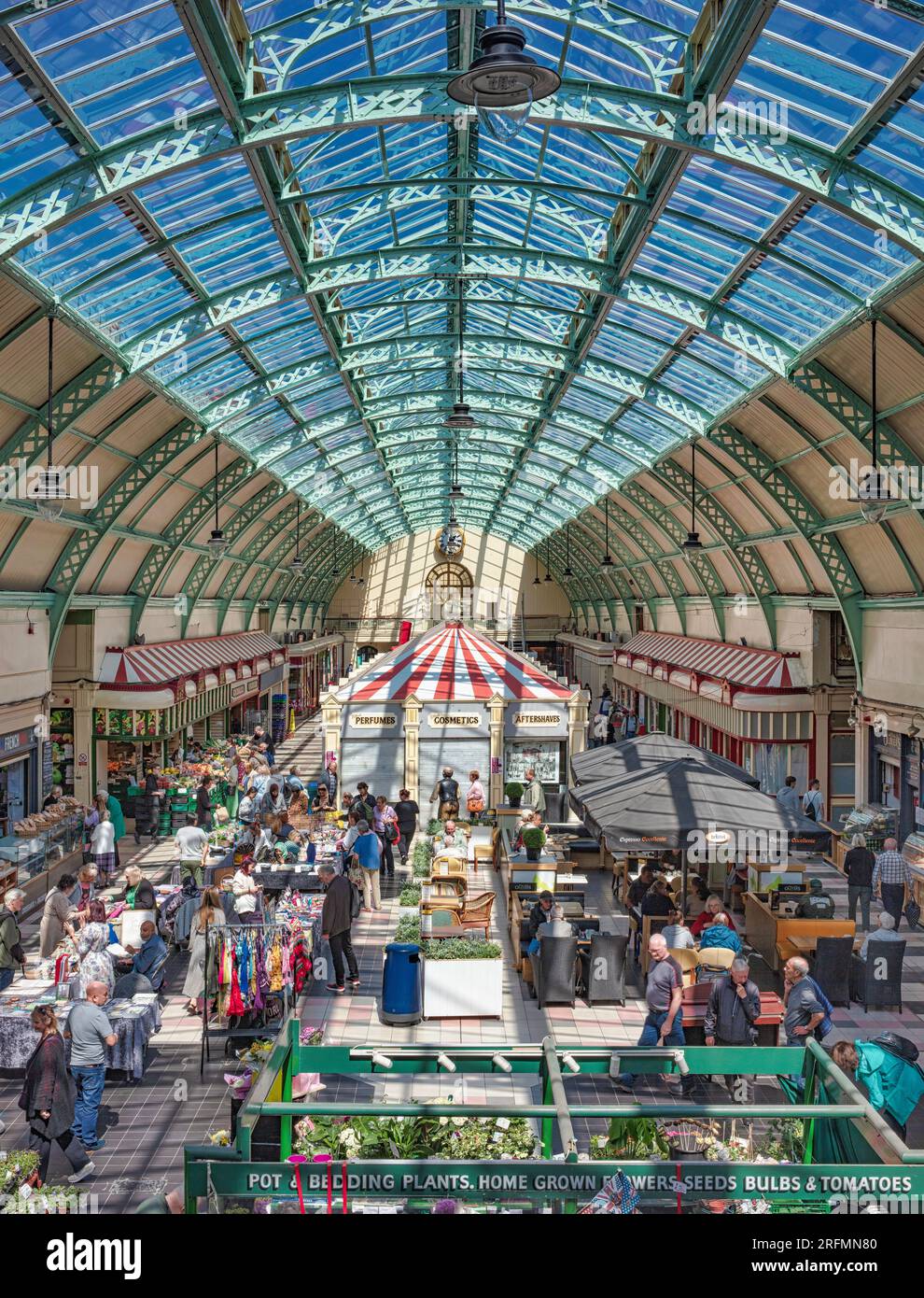 Internal daytime view looking across the Grainger Market in Newcastle upon Tyne, Tyne and Wear, England, United Kingdom Stock Photo