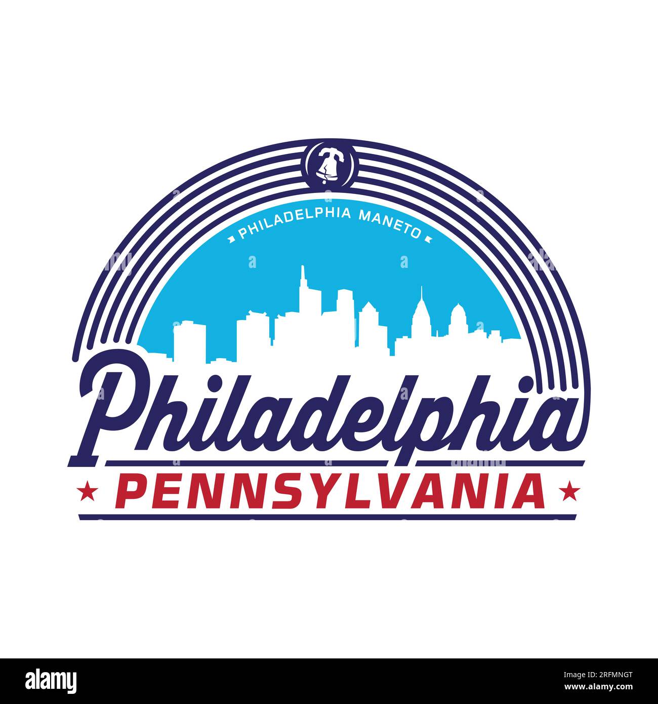 Philadelphia, Pennsylvania. Logo design template. Vector and illustration. Stock Vector