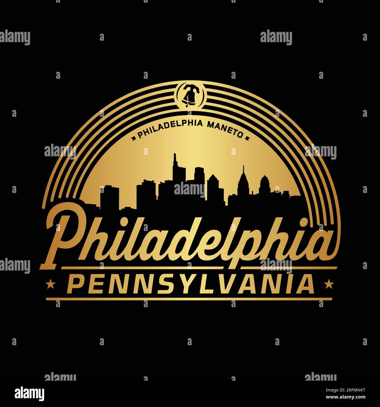 Philadelphia, Pennsylvania. Logo design template. Vector and illustration. Stock Vector