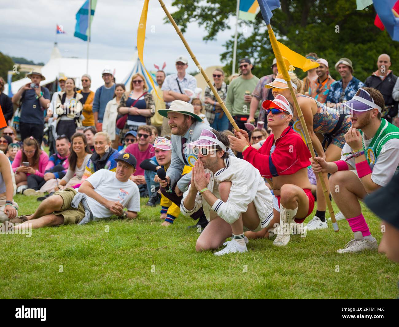 Wilderness Festival, Charlbury, UK. 4th Aug, 2023. Revellers dressed up for the four day festival that celebrates art, culture and music. Credit: Andrew Walmsley/Alamy Live News Stock Photo