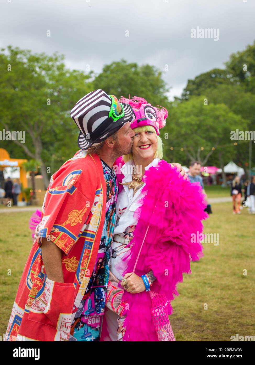 Wilderness Festival, Charlbury, UK. 4th Aug, 2023. Revellers dressed up for the four day festival that celebrates art, culture and music. Credit: Andrew Walmsley/Alamy Live News Stock Photo