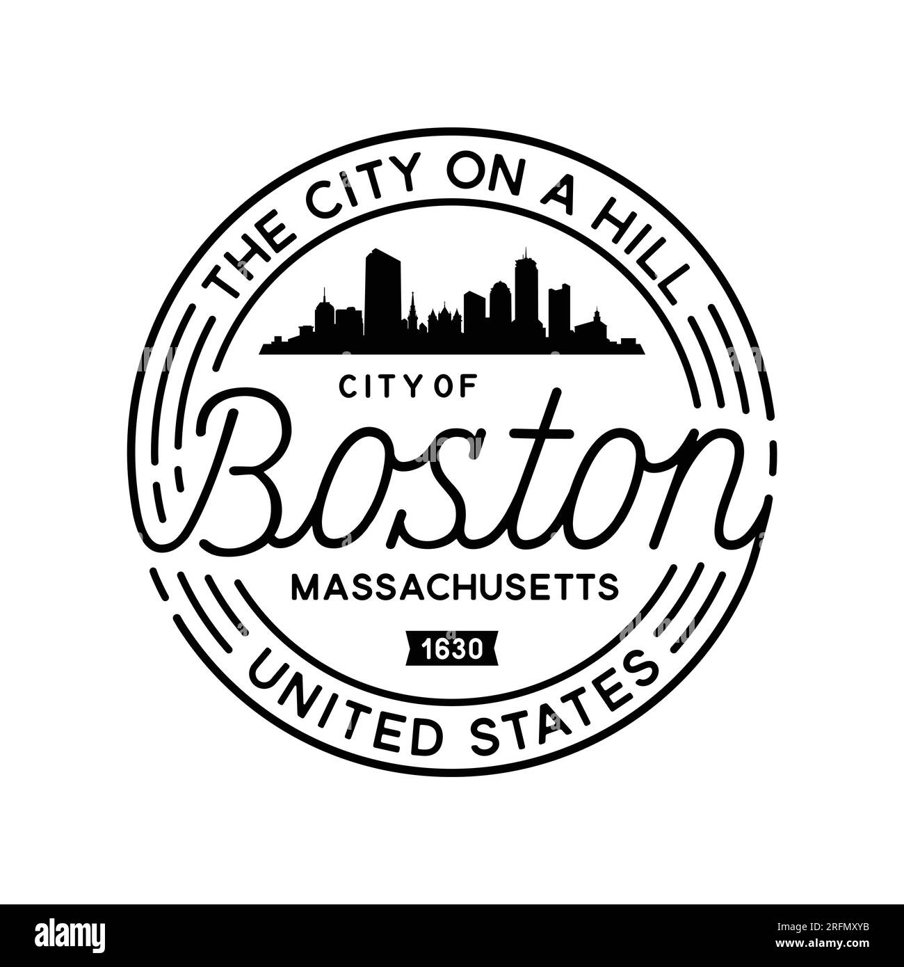 Boston Vector design template. Boston Massachusetts logotype. Vector and  illustration Stock Vector Image & Art - Alamy