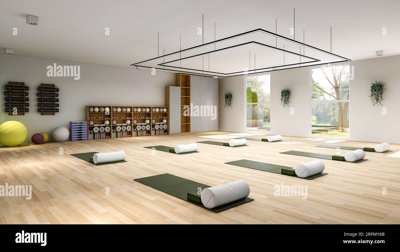 Empty yoga studio interior design hi-res stock photography and images -  Alamy